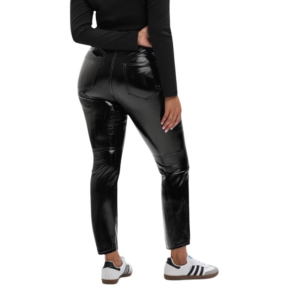 010 Gap High Rise Black Vegan Leather Straight Pants Womens US27 - Picture 2 of 5
